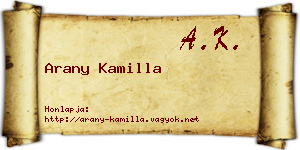 Arany Kamilla névjegykártya